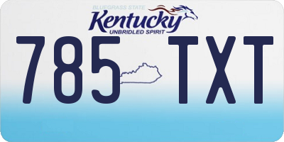 KY license plate 785TXT