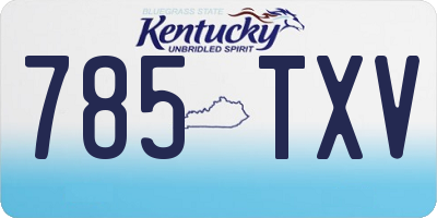 KY license plate 785TXV