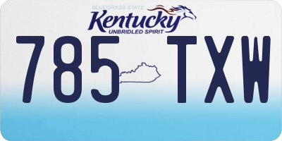 KY license plate 785TXW