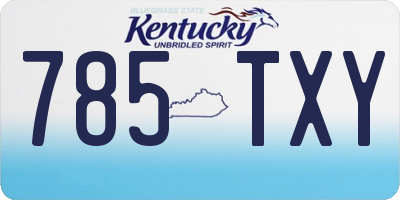 KY license plate 785TXY