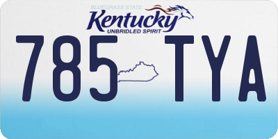 KY license plate 785TYA