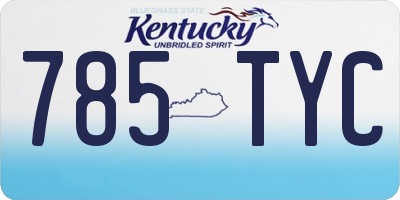 KY license plate 785TYC