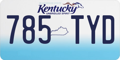 KY license plate 785TYD