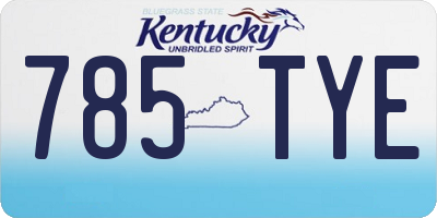 KY license plate 785TYE