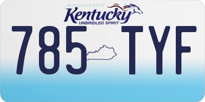 KY license plate 785TYF