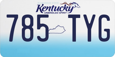 KY license plate 785TYG