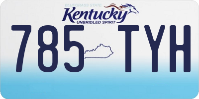 KY license plate 785TYH