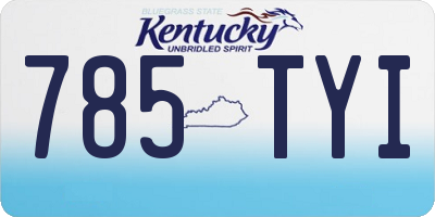 KY license plate 785TYI