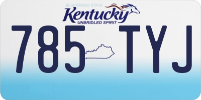 KY license plate 785TYJ