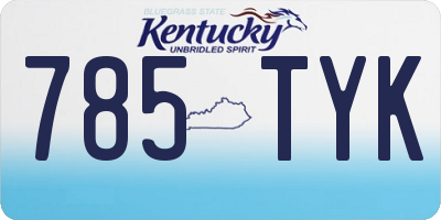 KY license plate 785TYK