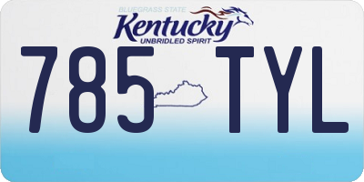 KY license plate 785TYL