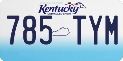 KY license plate 785TYM
