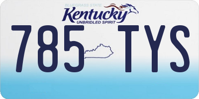 KY license plate 785TYS