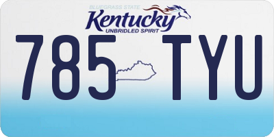 KY license plate 785TYU