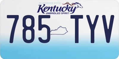 KY license plate 785TYV