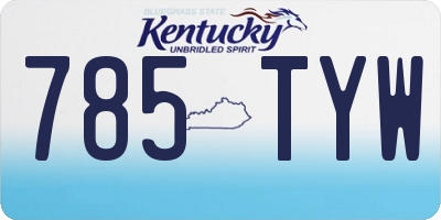 KY license plate 785TYW