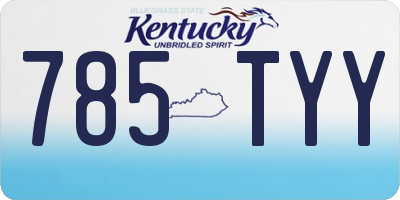 KY license plate 785TYY