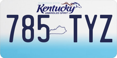 KY license plate 785TYZ