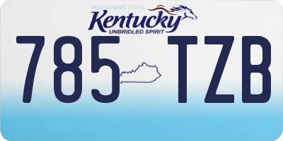 KY license plate 785TZB