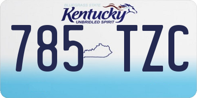 KY license plate 785TZC