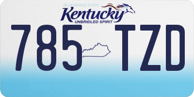 KY license plate 785TZD