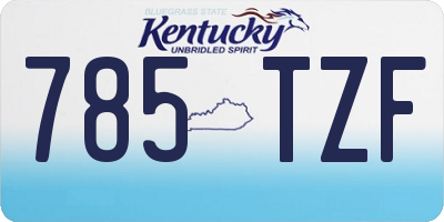 KY license plate 785TZF