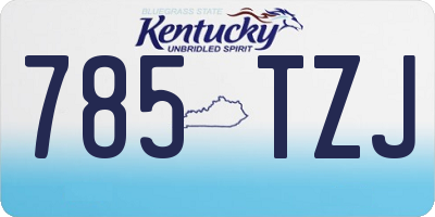 KY license plate 785TZJ