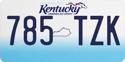 KY license plate 785TZK