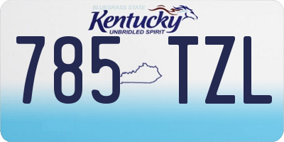 KY license plate 785TZL