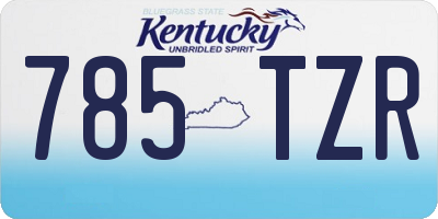 KY license plate 785TZR