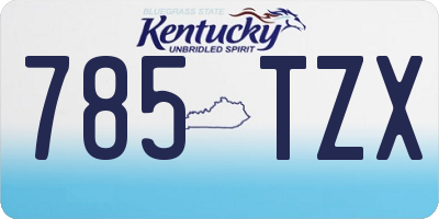 KY license plate 785TZX
