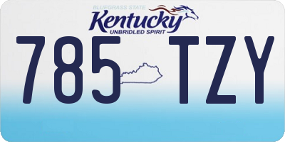 KY license plate 785TZY