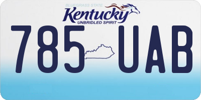 KY license plate 785UAB