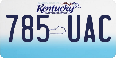 KY license plate 785UAC