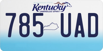 KY license plate 785UAD