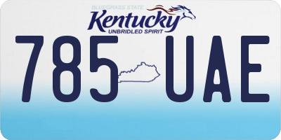 KY license plate 785UAE
