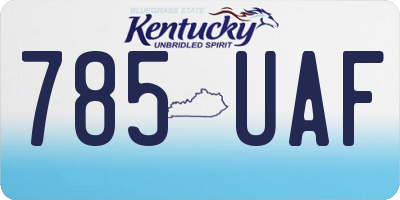 KY license plate 785UAF