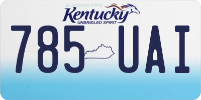 KY license plate 785UAI
