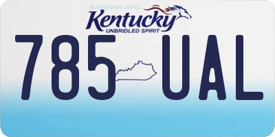 KY license plate 785UAL