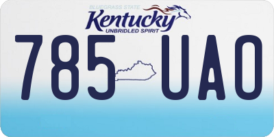 KY license plate 785UAO