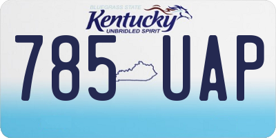KY license plate 785UAP