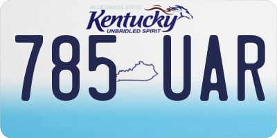 KY license plate 785UAR