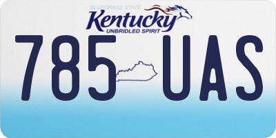 KY license plate 785UAS