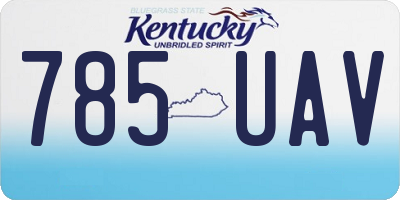 KY license plate 785UAV