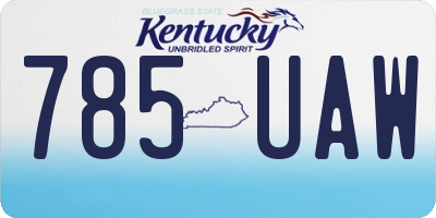 KY license plate 785UAW