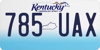KY license plate 785UAX