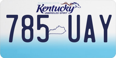 KY license plate 785UAY