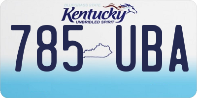 KY license plate 785UBA
