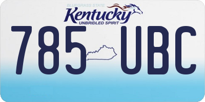 KY license plate 785UBC
