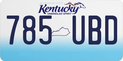 KY license plate 785UBD